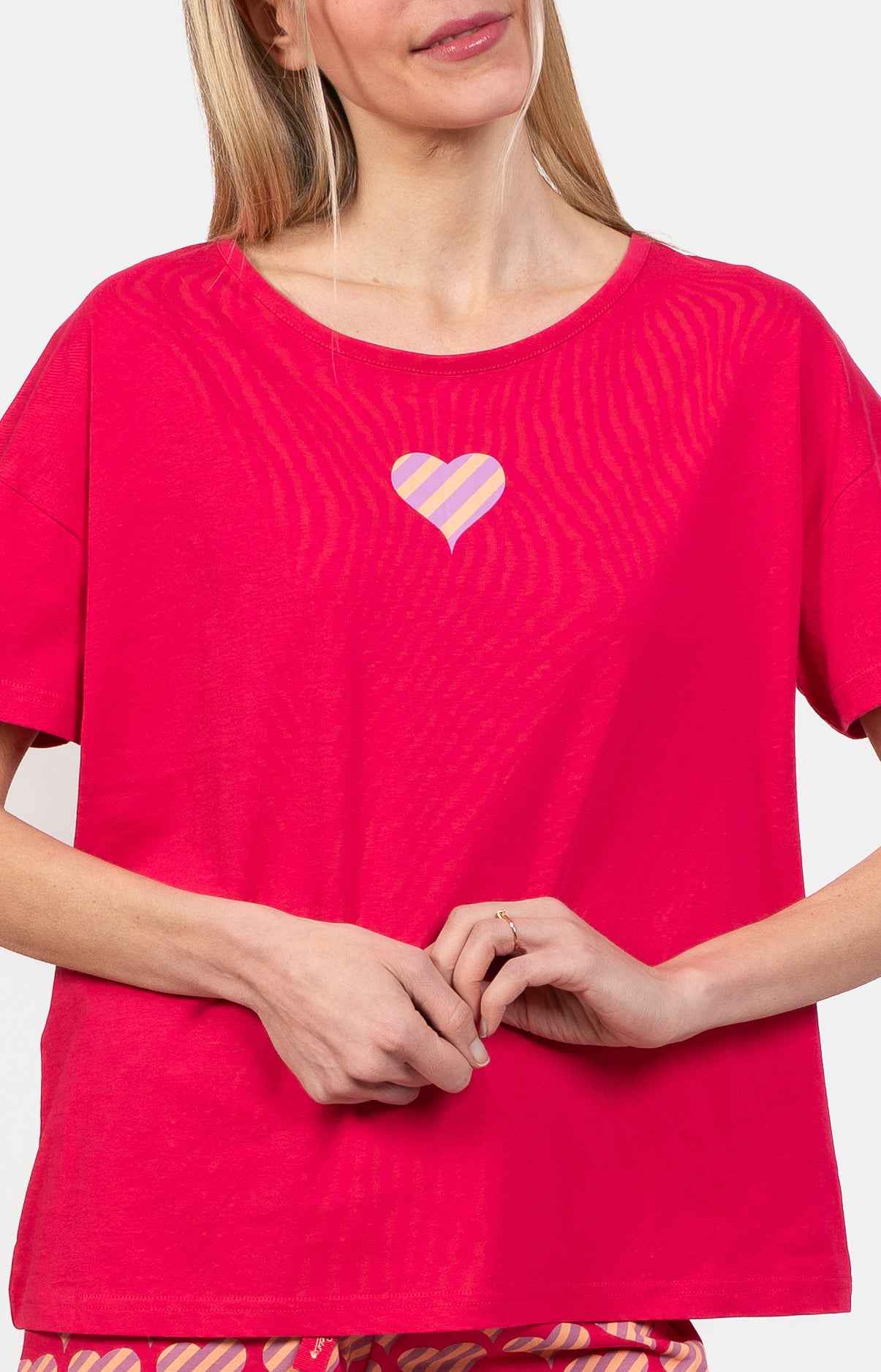 Pyjashort femme 100% coton T-shirt oversize - CRAY