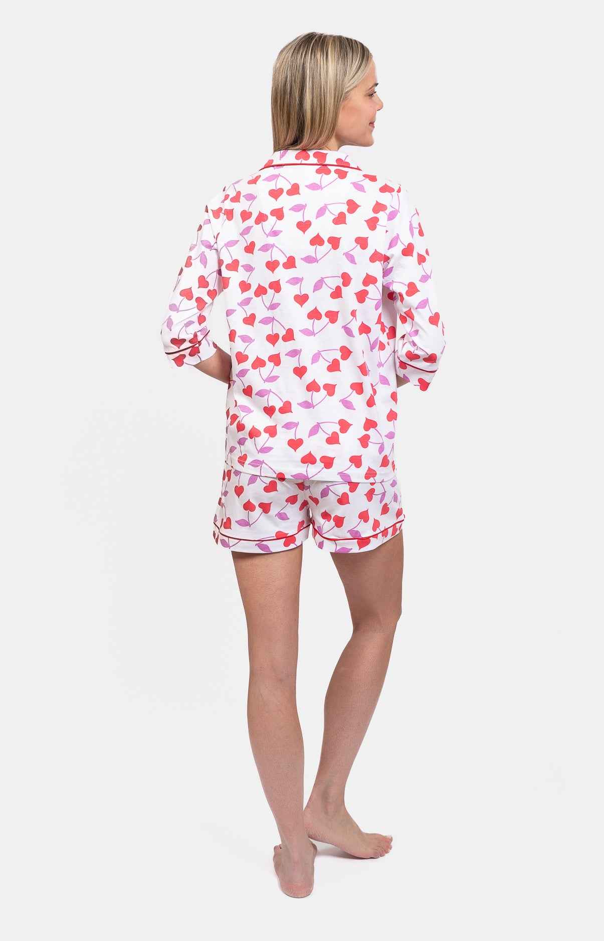 Pyjama femme boutonné 100% coton - CHERRY