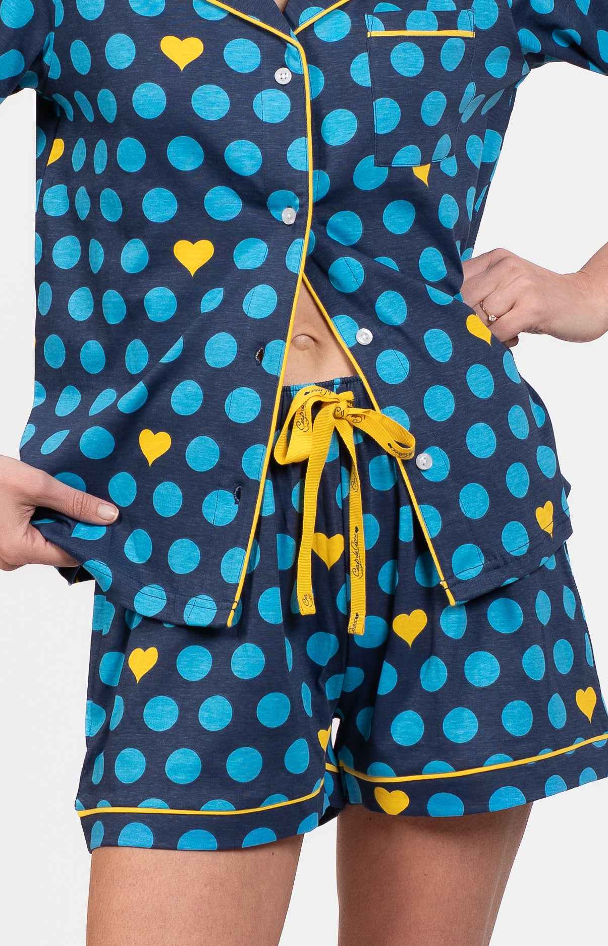 Pyjama femme boutonné 100% coton - POIS