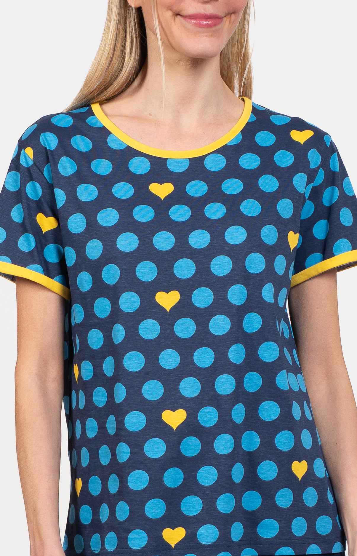 Pyjashort femme 100% coton - POIS