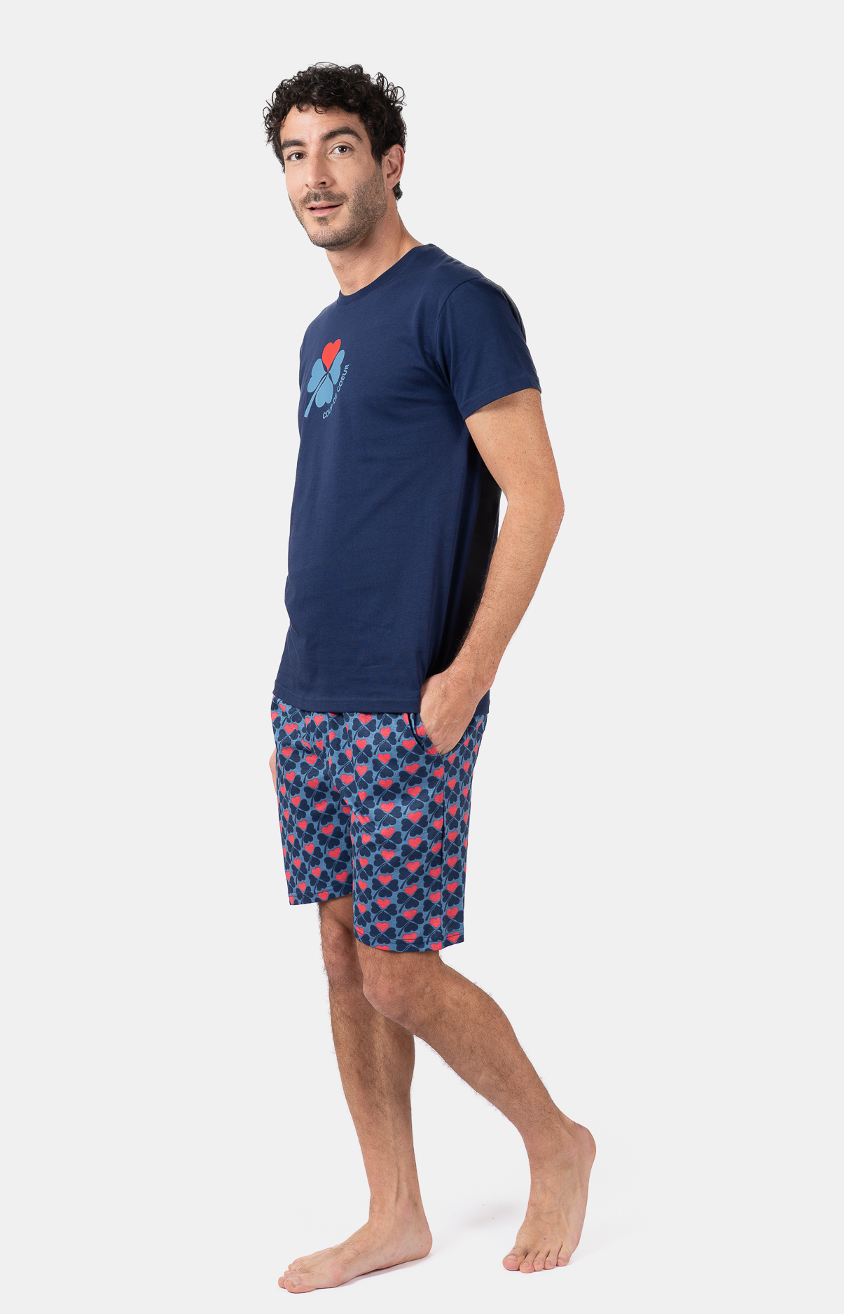 Pyjacourt homme col rond - 100% coton - TREFLE