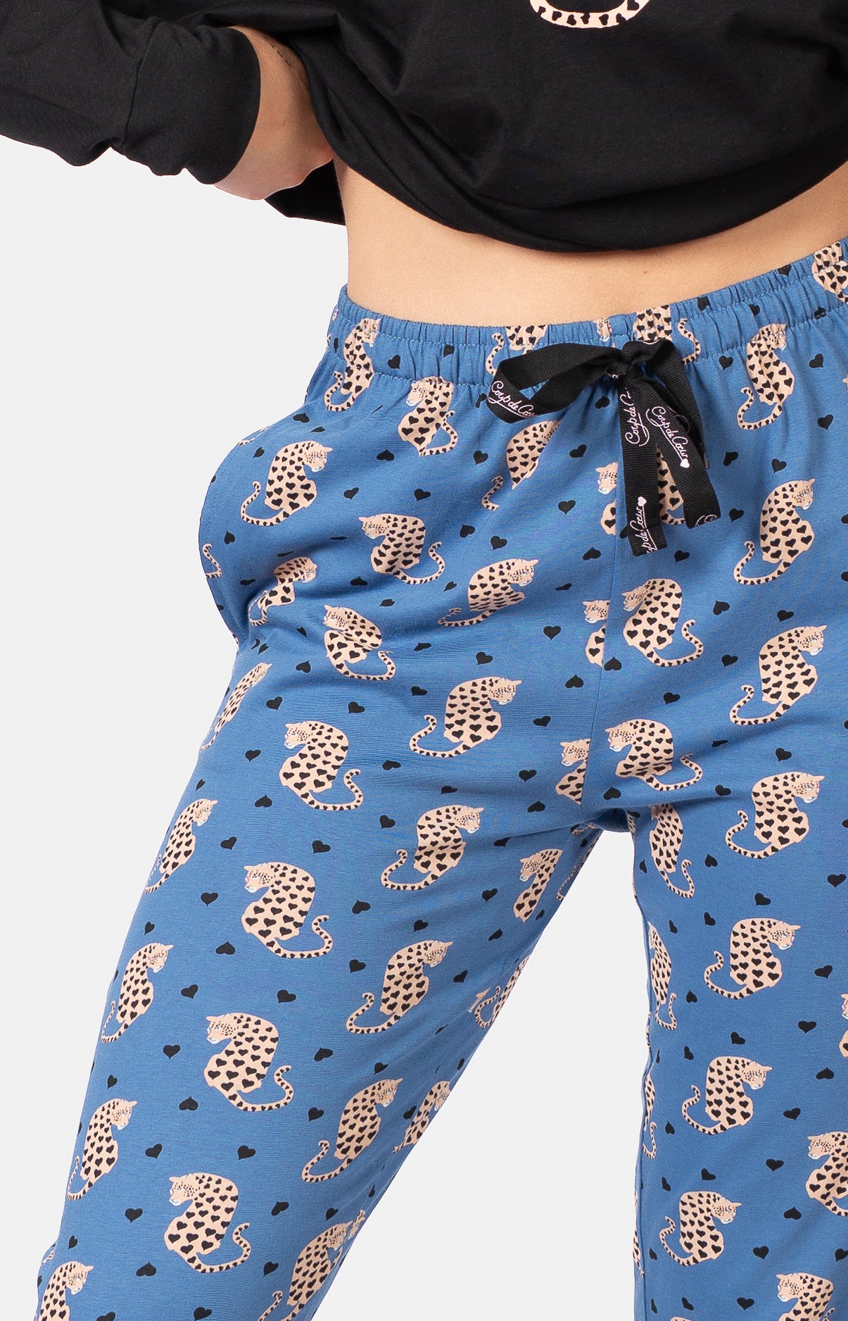 Pyjama long col V oversize - PANTH