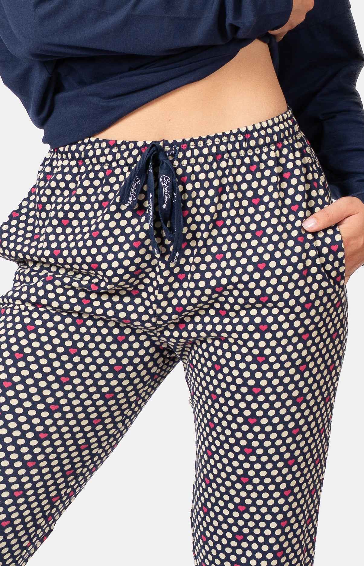 Pyjama femme 100% coton T-shirt oversize - POIS