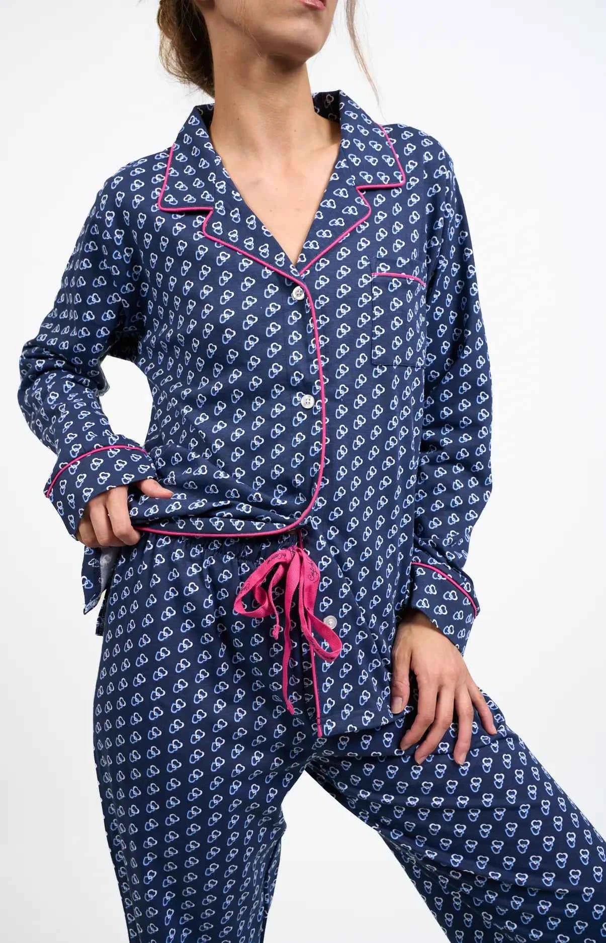 Pyjama femme long 100% coton - CORALIE