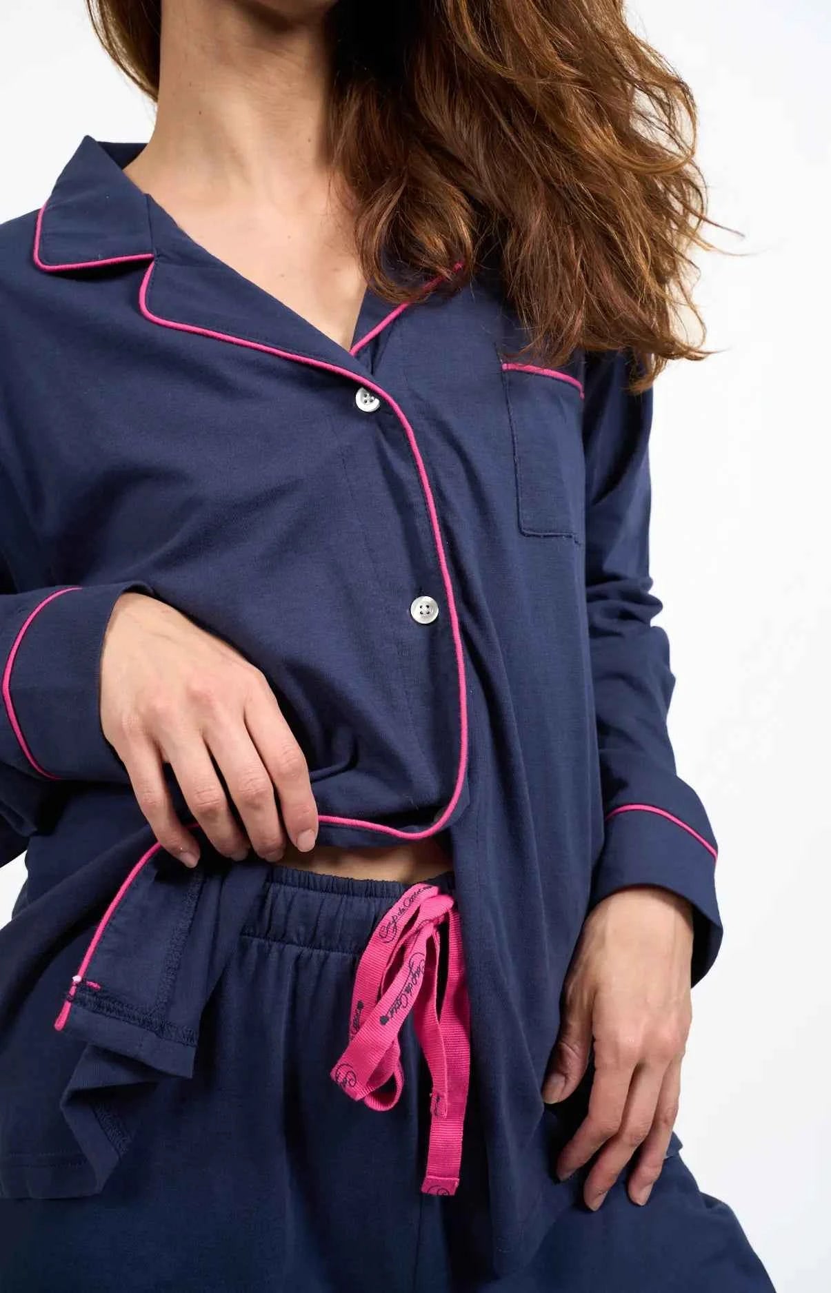 Pyjama femme long 100% coton - UNI