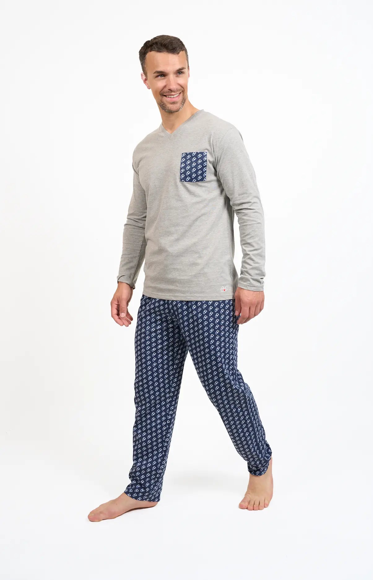 Pyjama homme long 100% coton - CORALIE