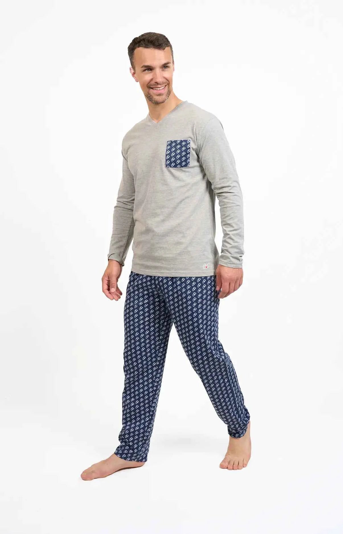 Pyjama homme long 100% coton - CORALIE