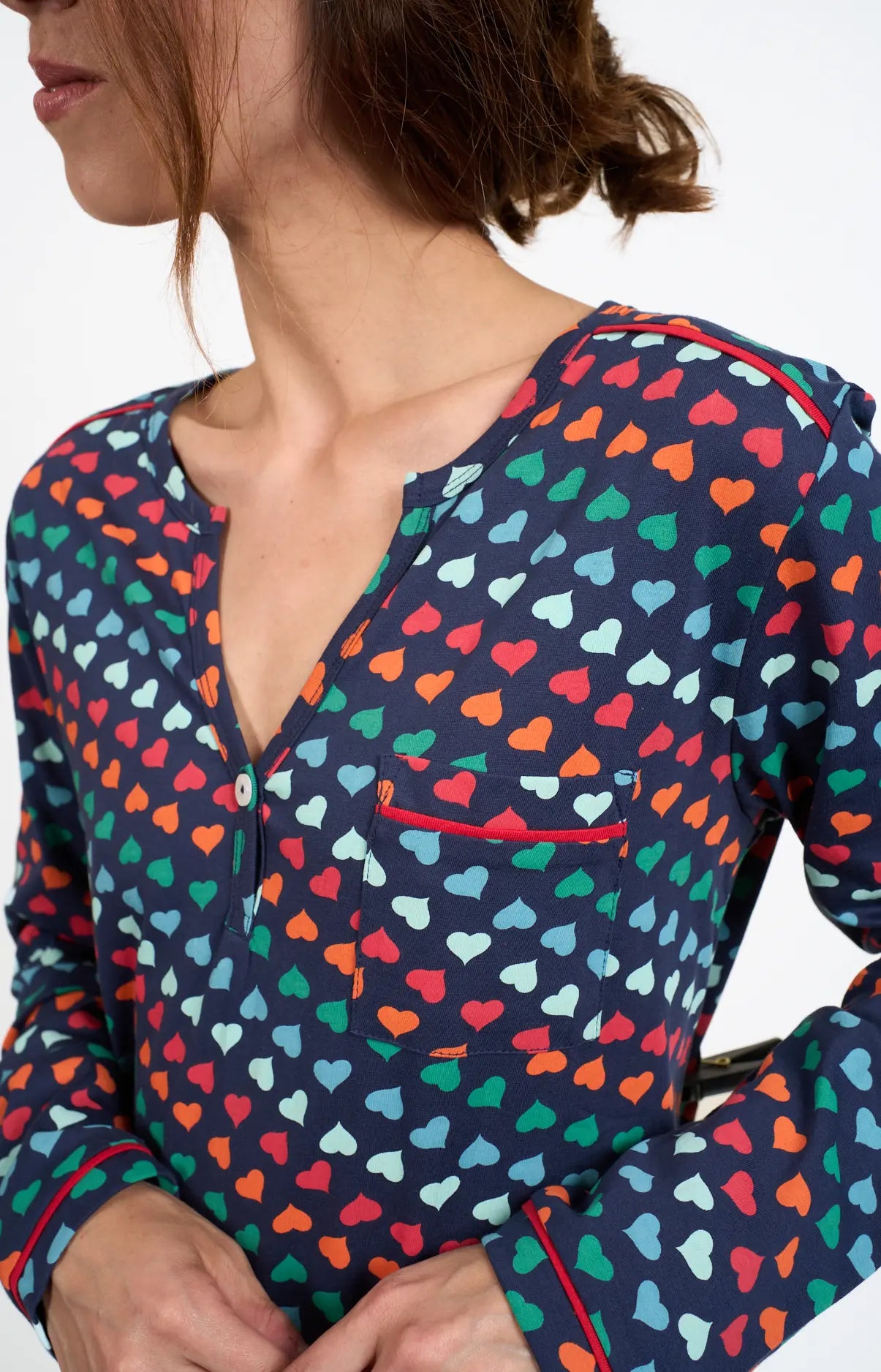 Chemise de nuit col boutonné - COLOR