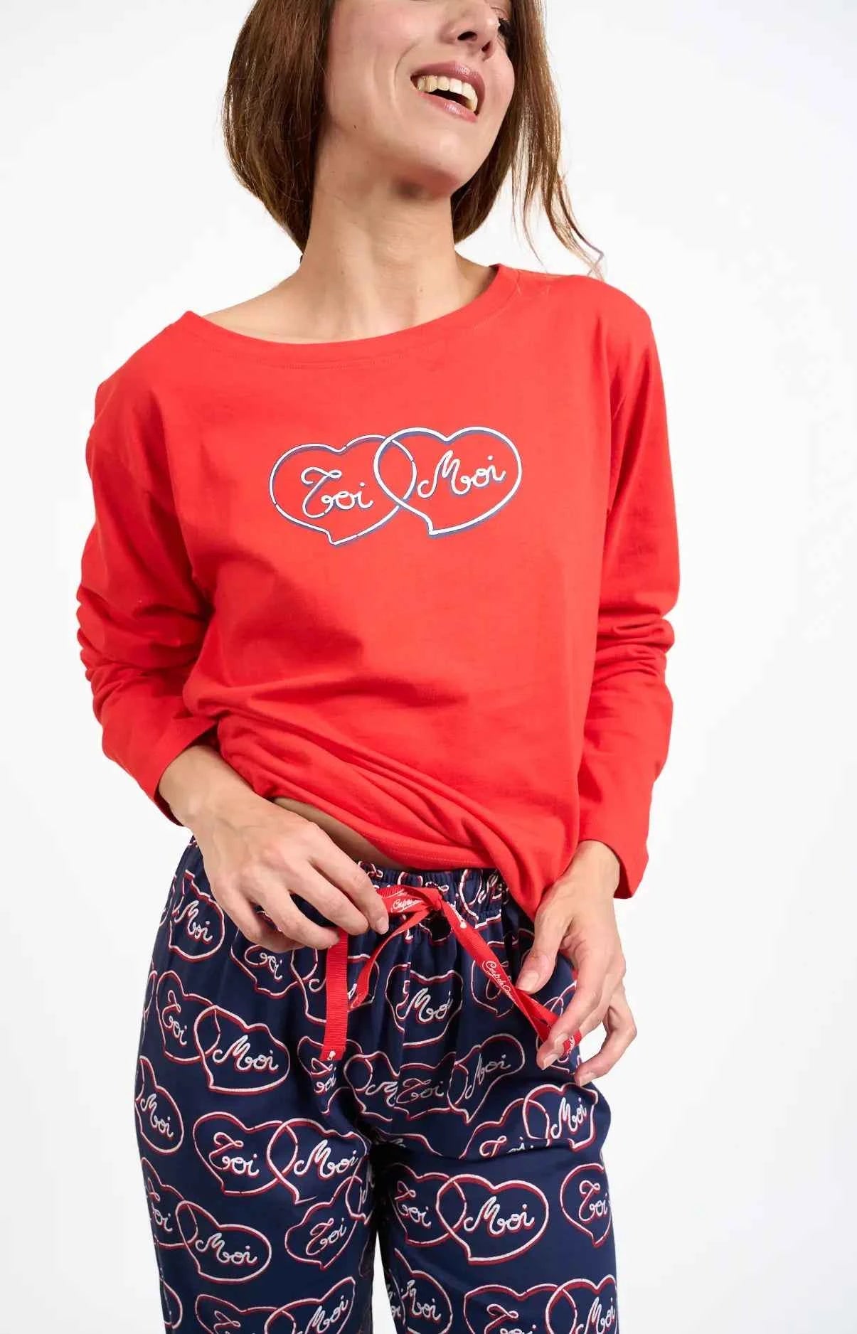 Pyjama femme long 100% coton - COTOI