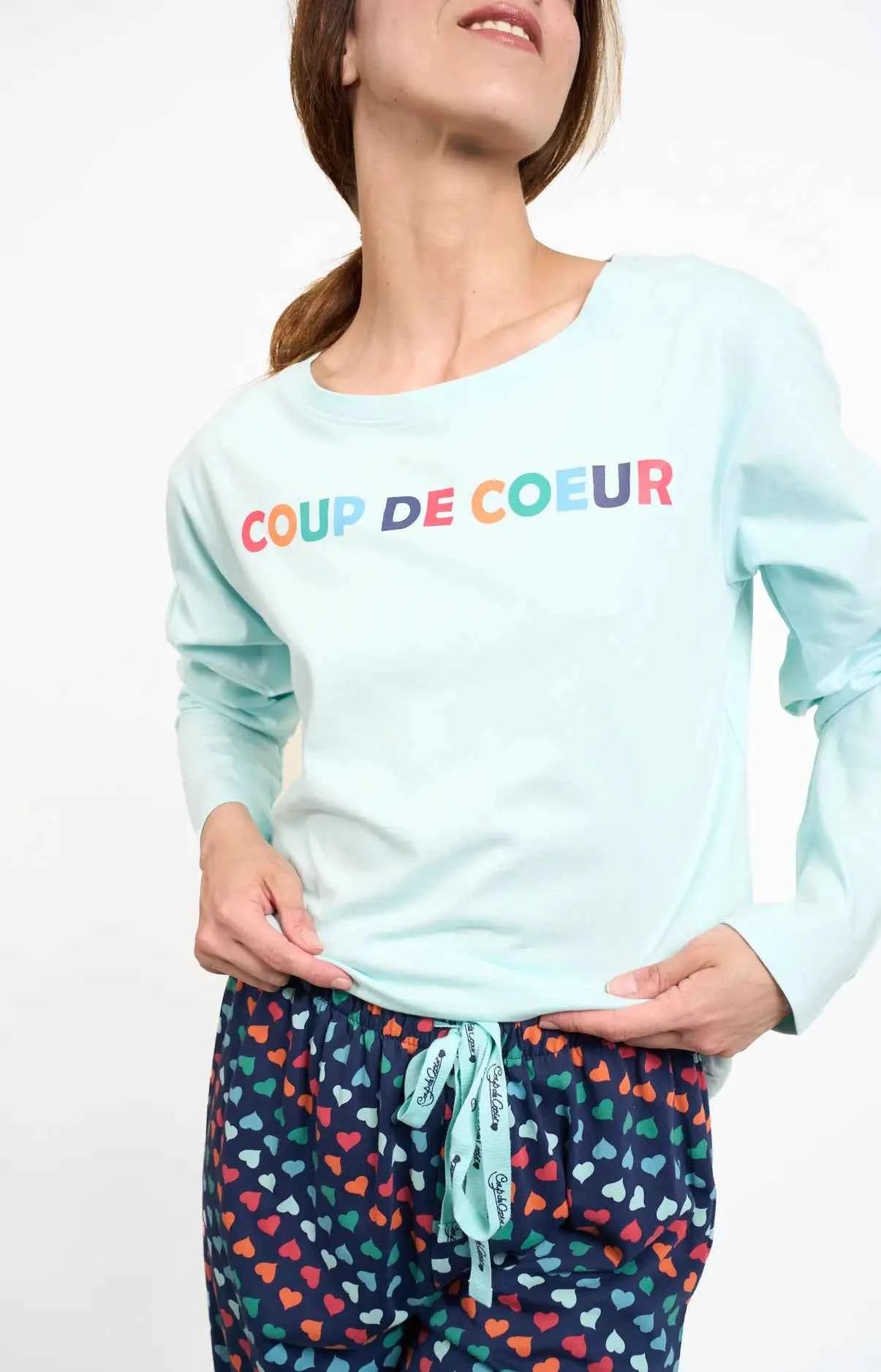 Pyjama femme long 100% coton - COLOR