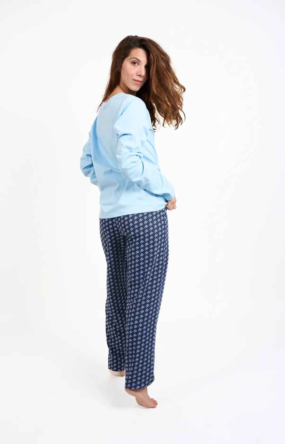 Pyjama femme long 100% coton - CORALIE