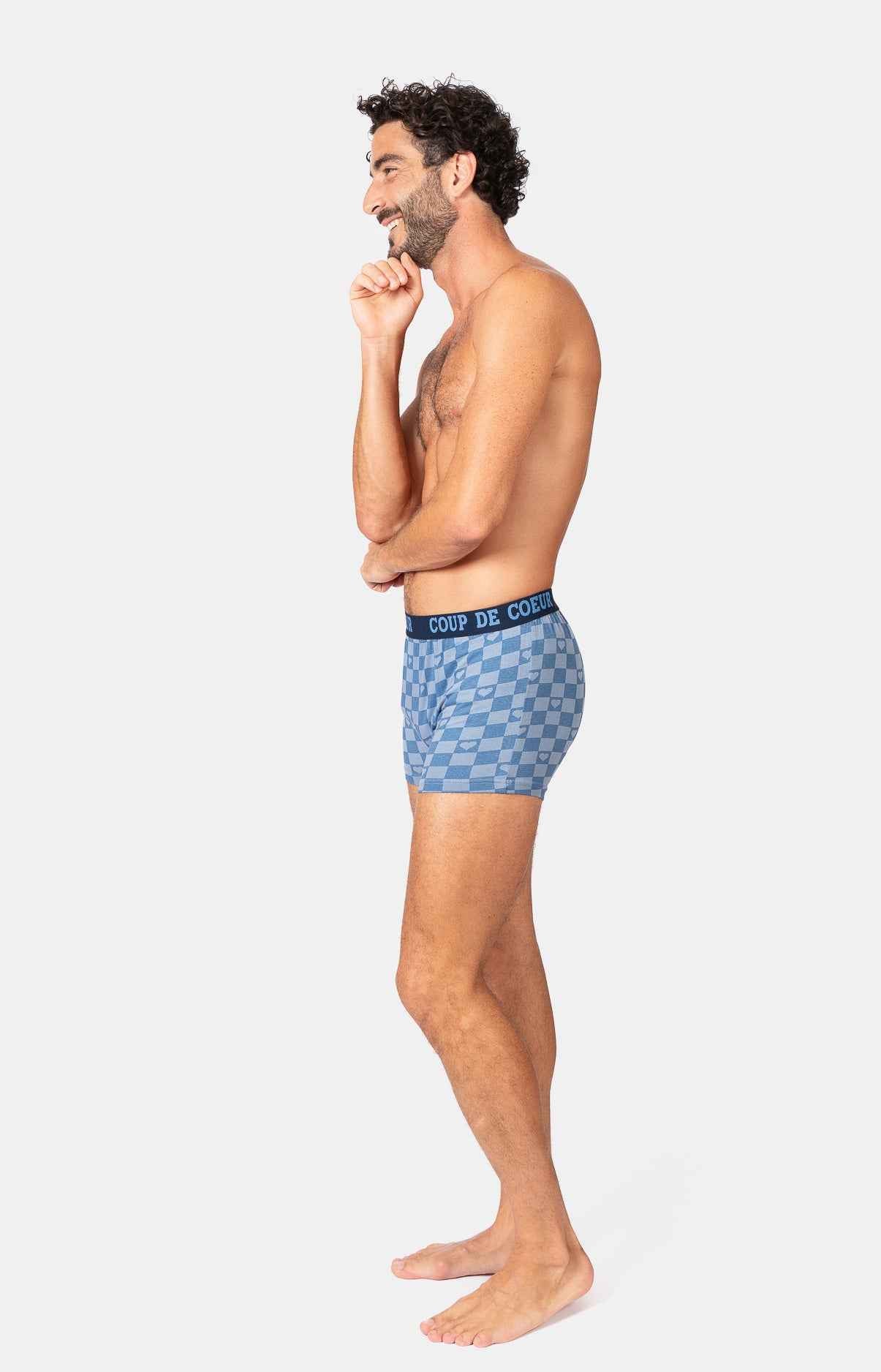 Boxer homme 95% coton 5% élasthanne - DAMIER