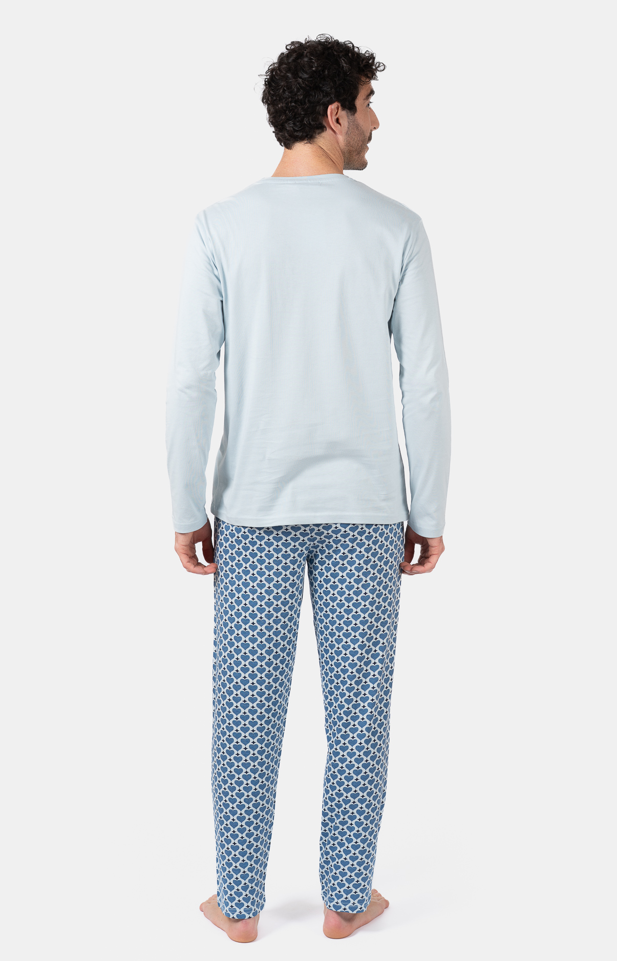 Pyjama homme long col rond - 100% coton - CARD