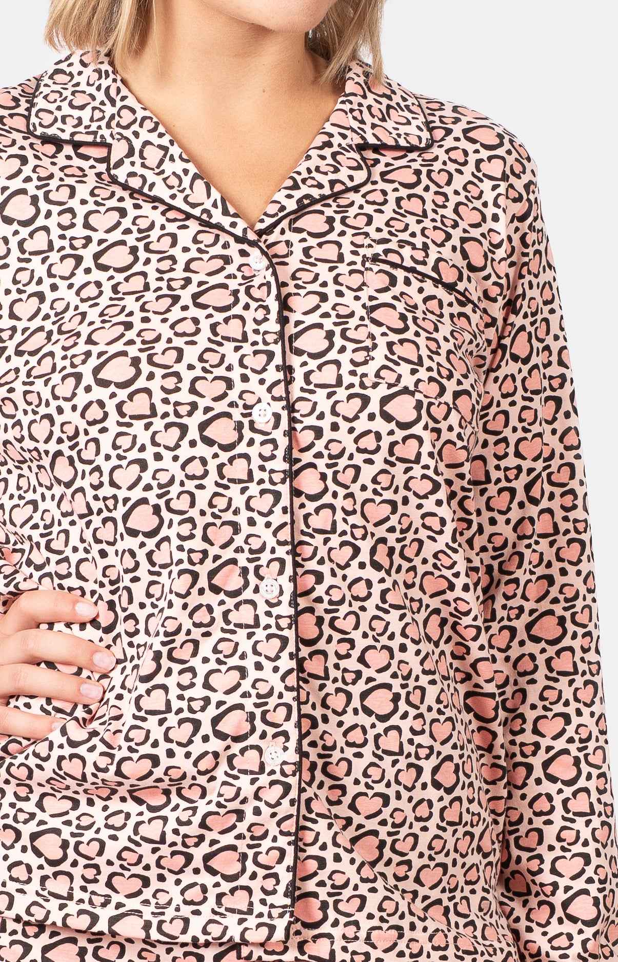 Pyjama femme long 100% coton - LEO