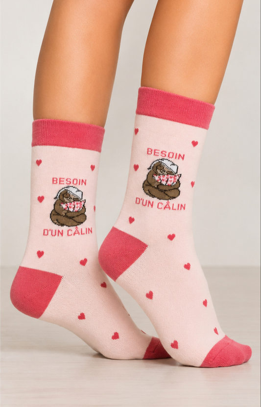Chaussettes femme CALIN - Taille 36/40, Couleur Rose