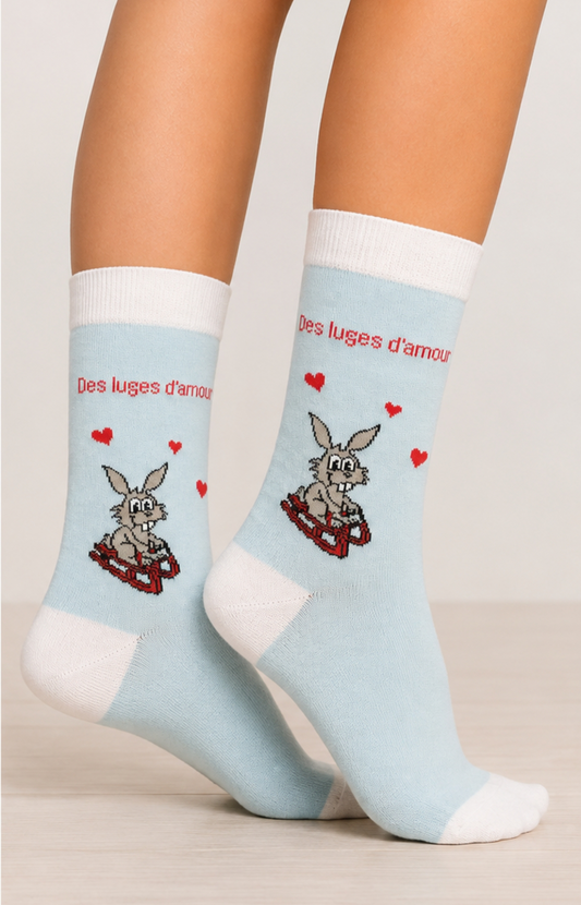 Chaussettes femme LUGE - Taille 36/40, Couleur Ciel