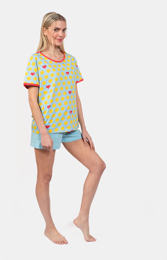 Oversized round neck short pajamas - POIS