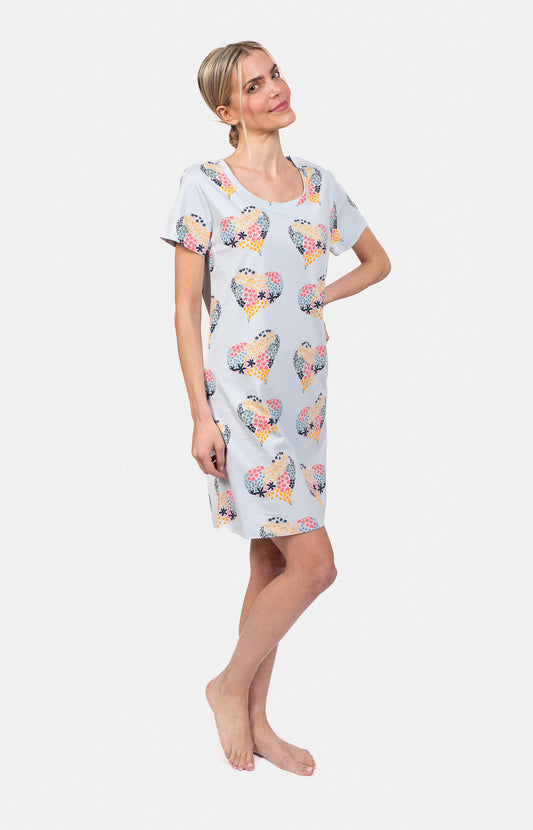 Chemise de nuit femme 100% coton - FLEUR