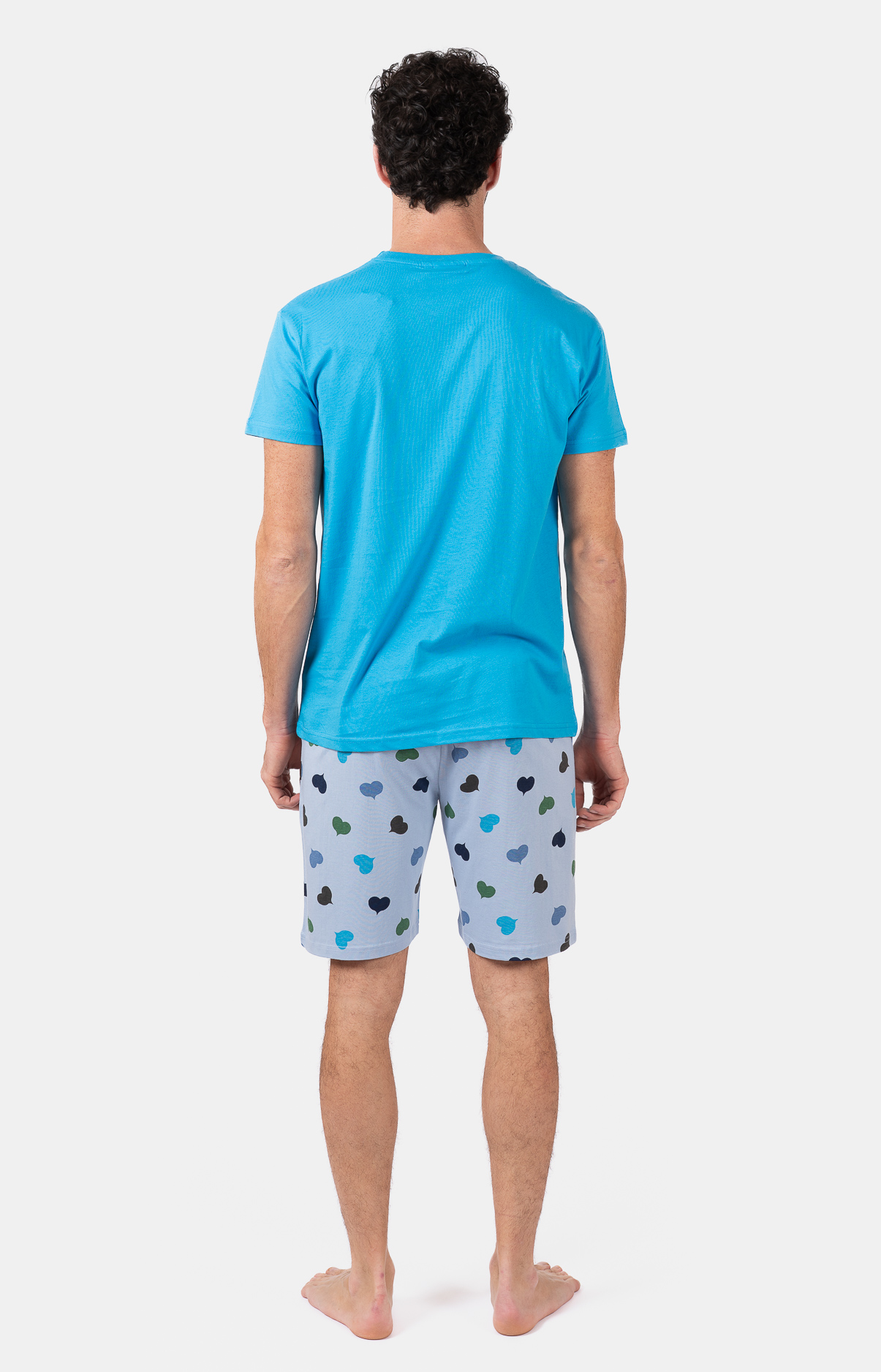 Pyjacourt homme col rond - 100% coton - COEURS