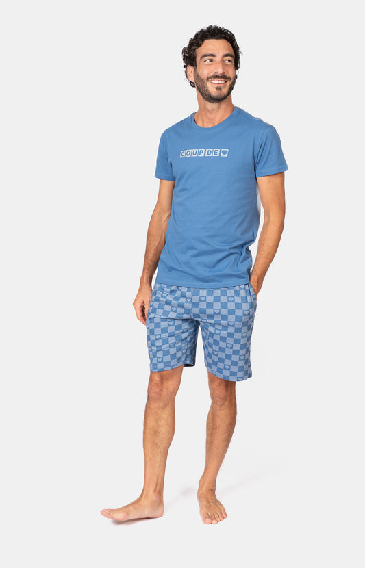 Pyjashort col rond - DAMIER