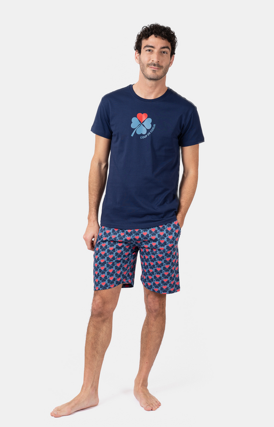 Pyjacourt homme col rond - 100% coton - TREFLE