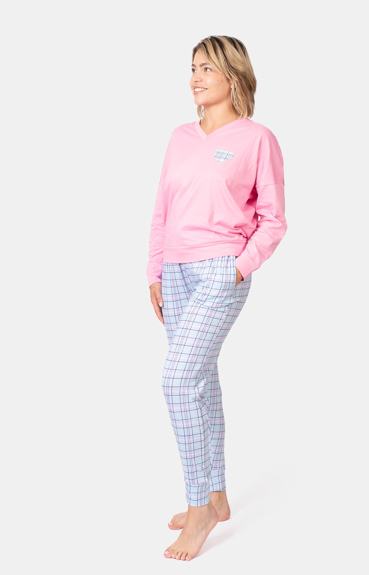 Pyjama long col V oversize - AMOR