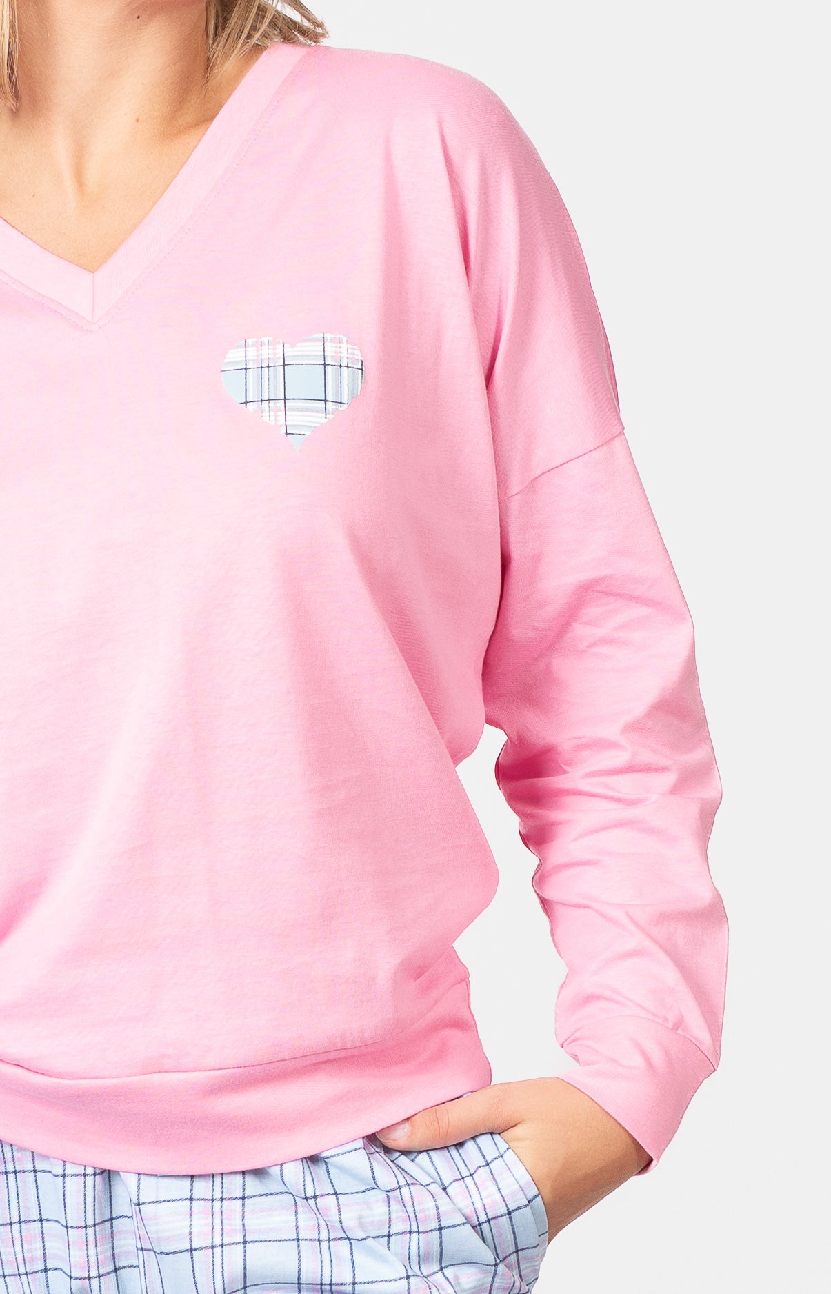 Pyjama long col V oversize - AMOR