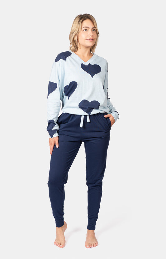 Pyjama long col V oversize - BIG