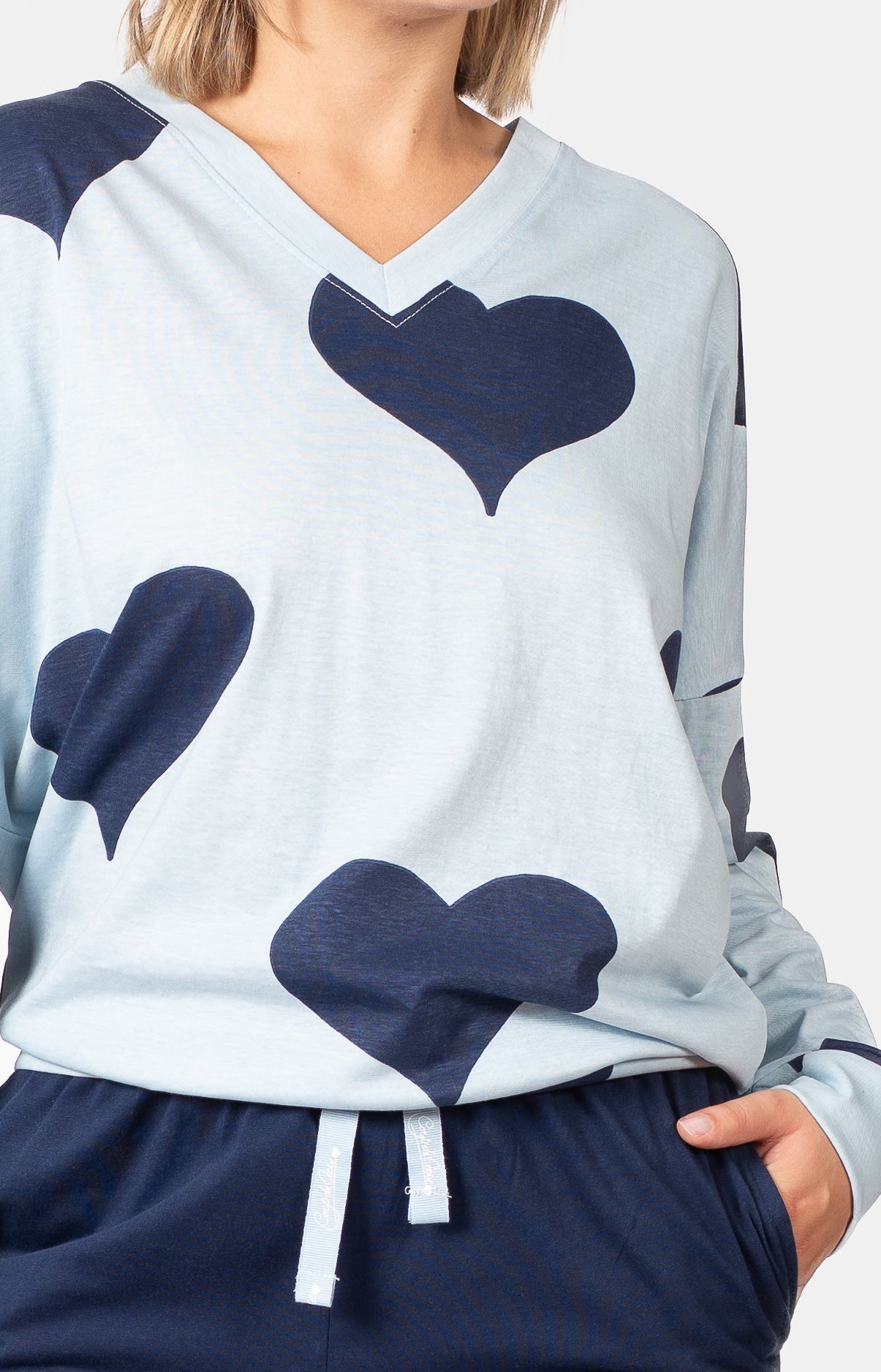 Pyjama long col V oversize - BIG