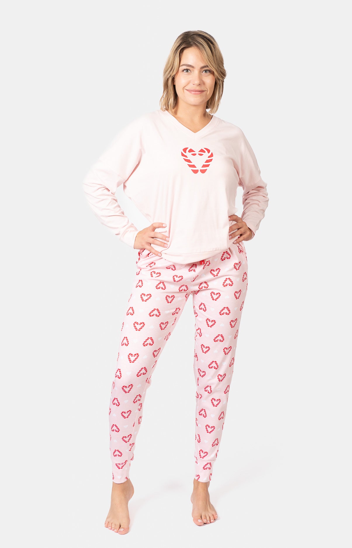 Pyjama long col V oversize - CANDY