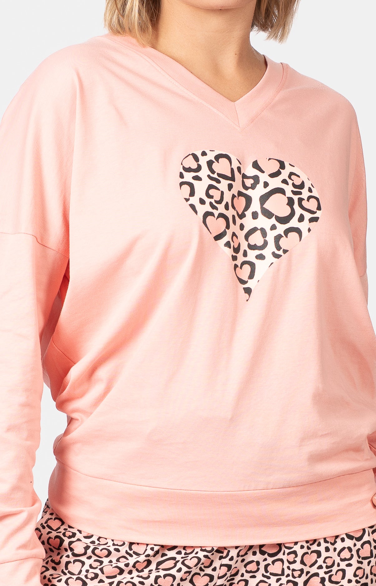 Pyjama long col V oversize - LEO