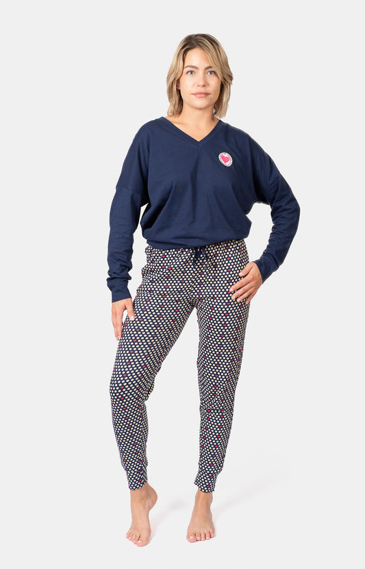 Pyjama long col V oversize - POIS