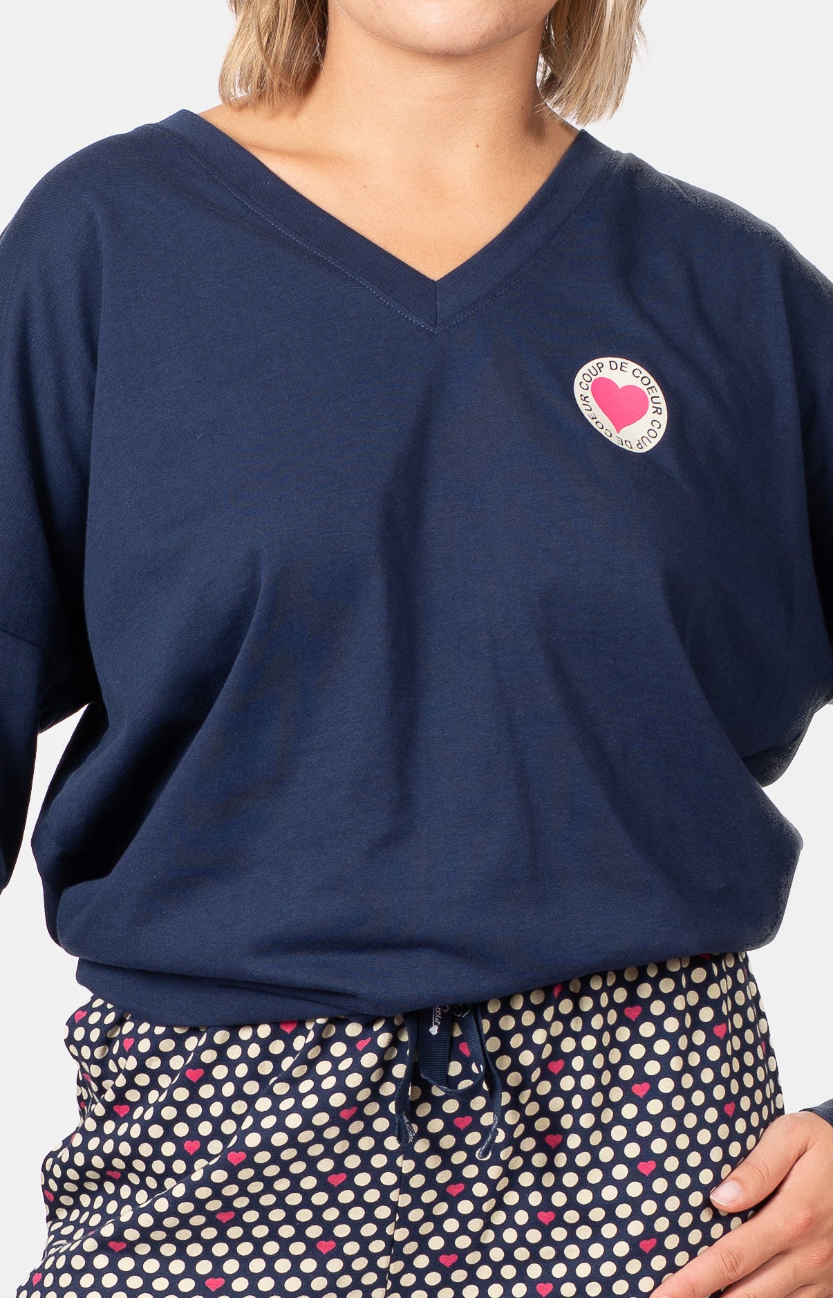 Pyjama long col V oversize - POIS