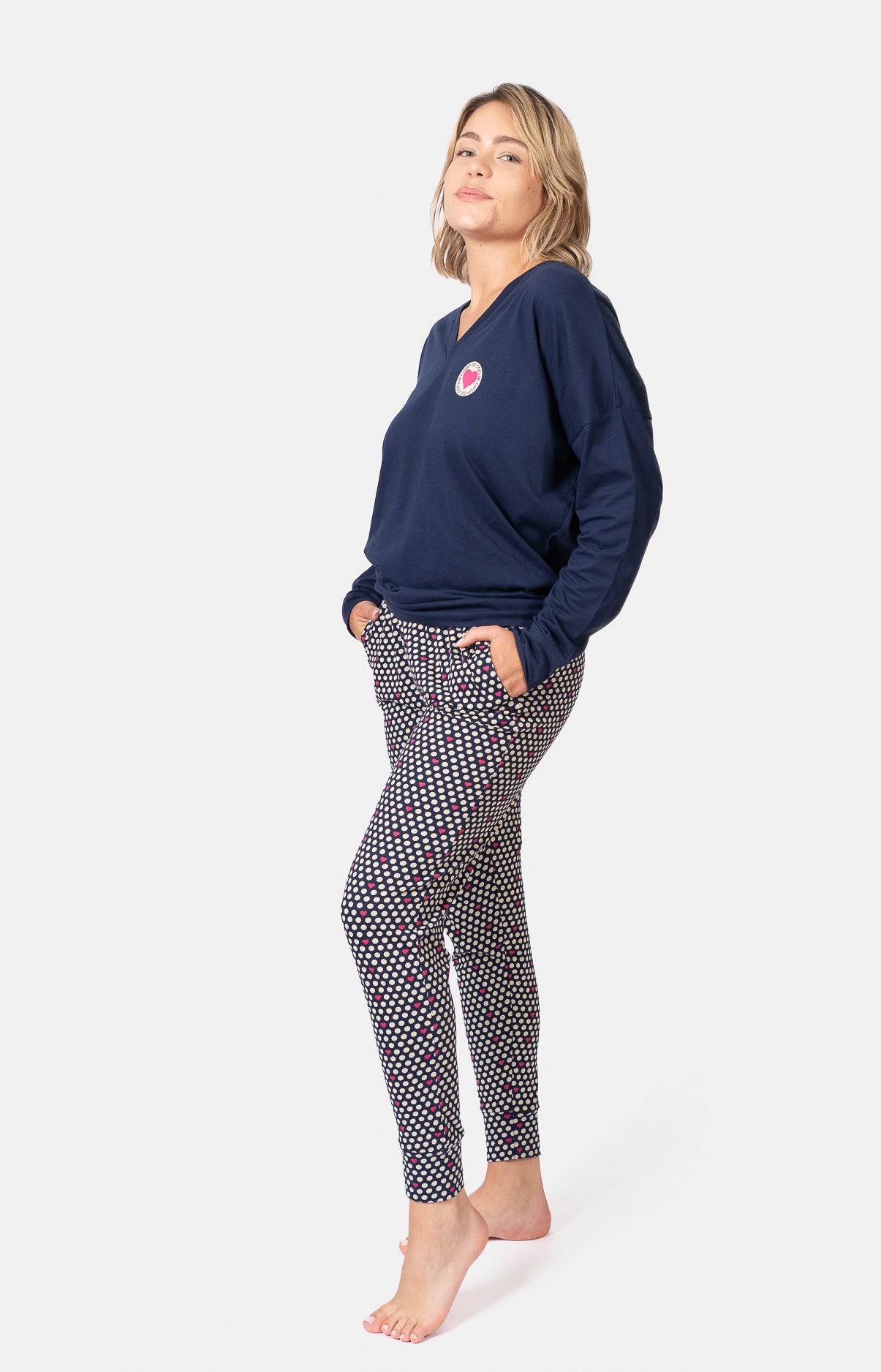 Pyjama long col V oversize - POIS