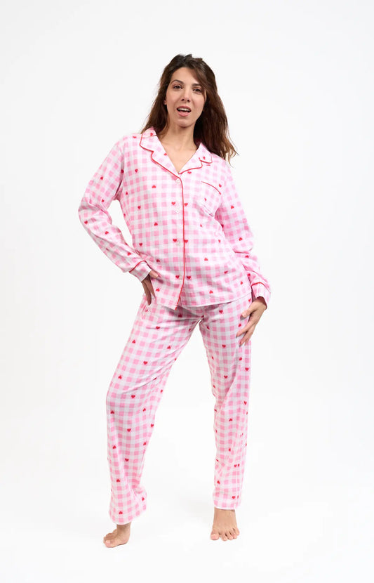 Pyjama long boutonné - VICHY