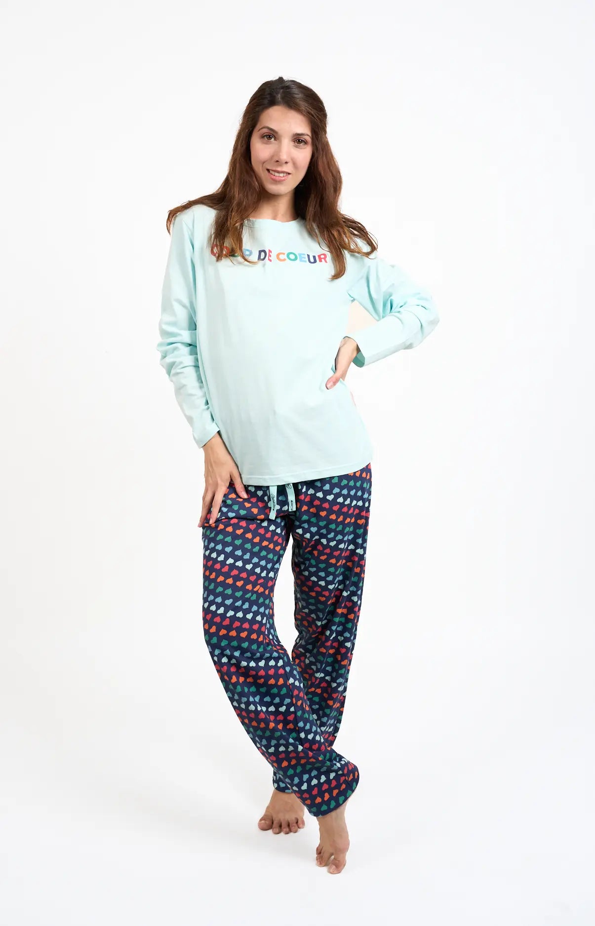 Pyjama long col rond - COLOR