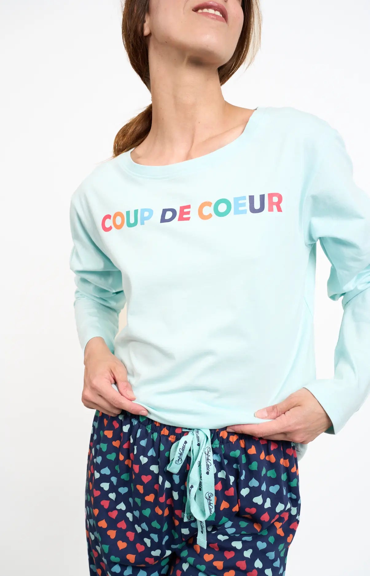 Pyjama long col rond - COLOR