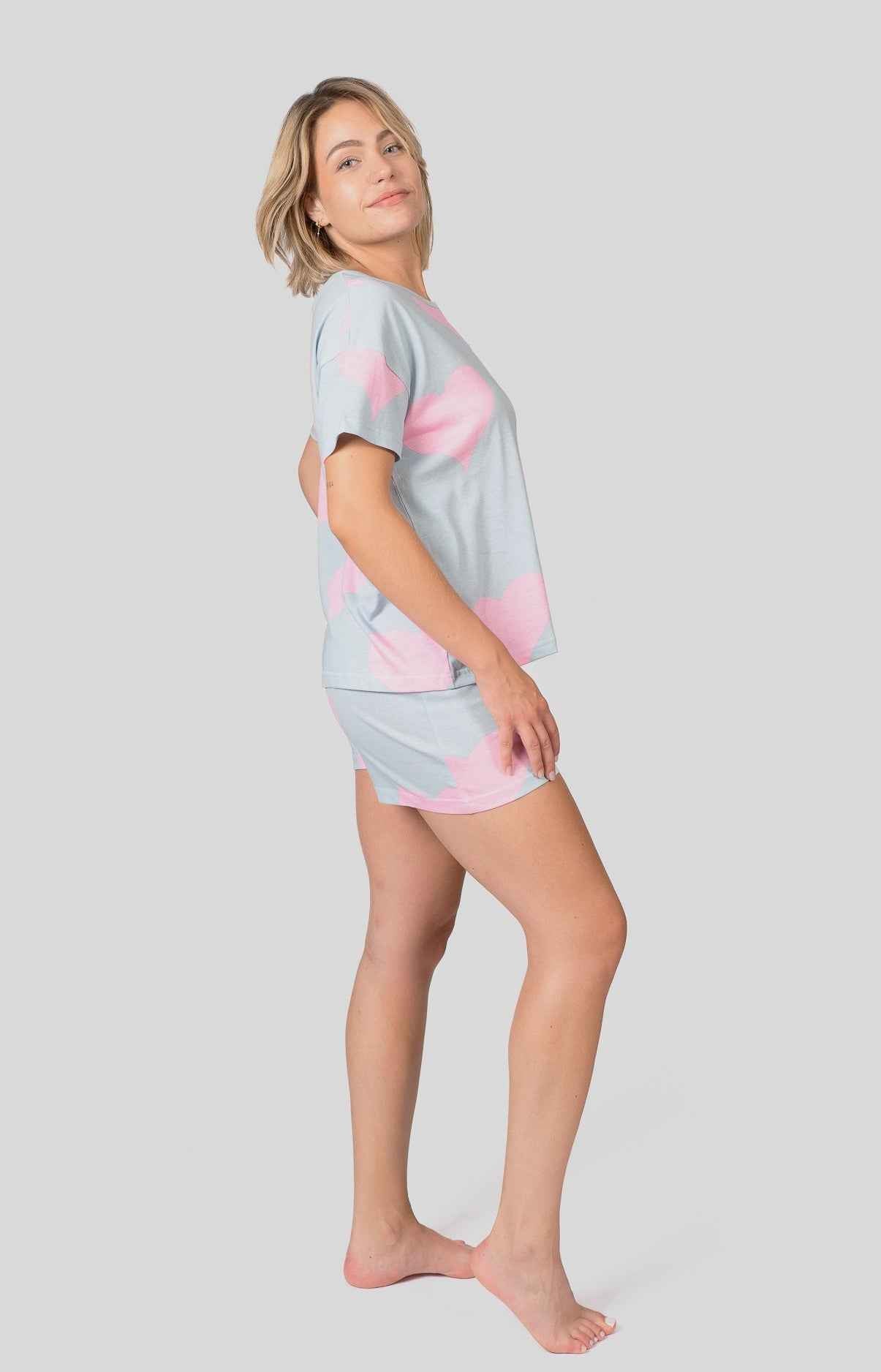 Pyjashort femme 100% coton T-shirt oversize - BIG