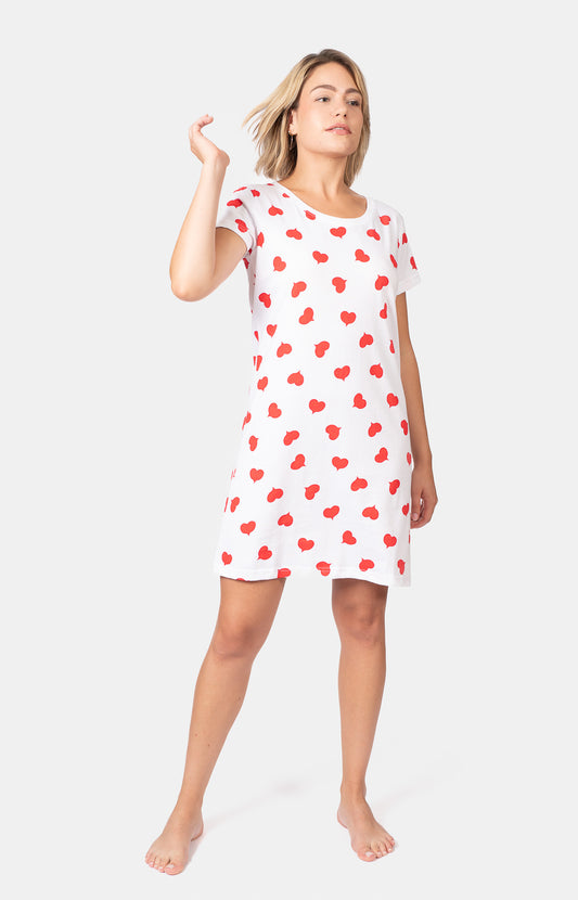 Chemise de nuit col rond - COEUR