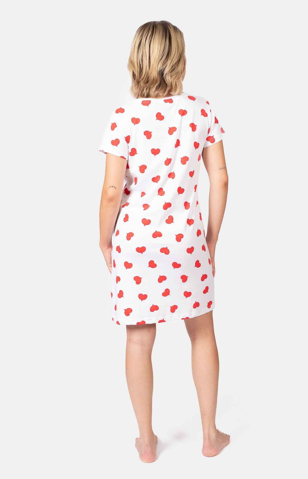 Chemise de nuit femme 100% coton - COEUR