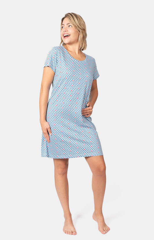 Chemise de nuit col rond - POIS