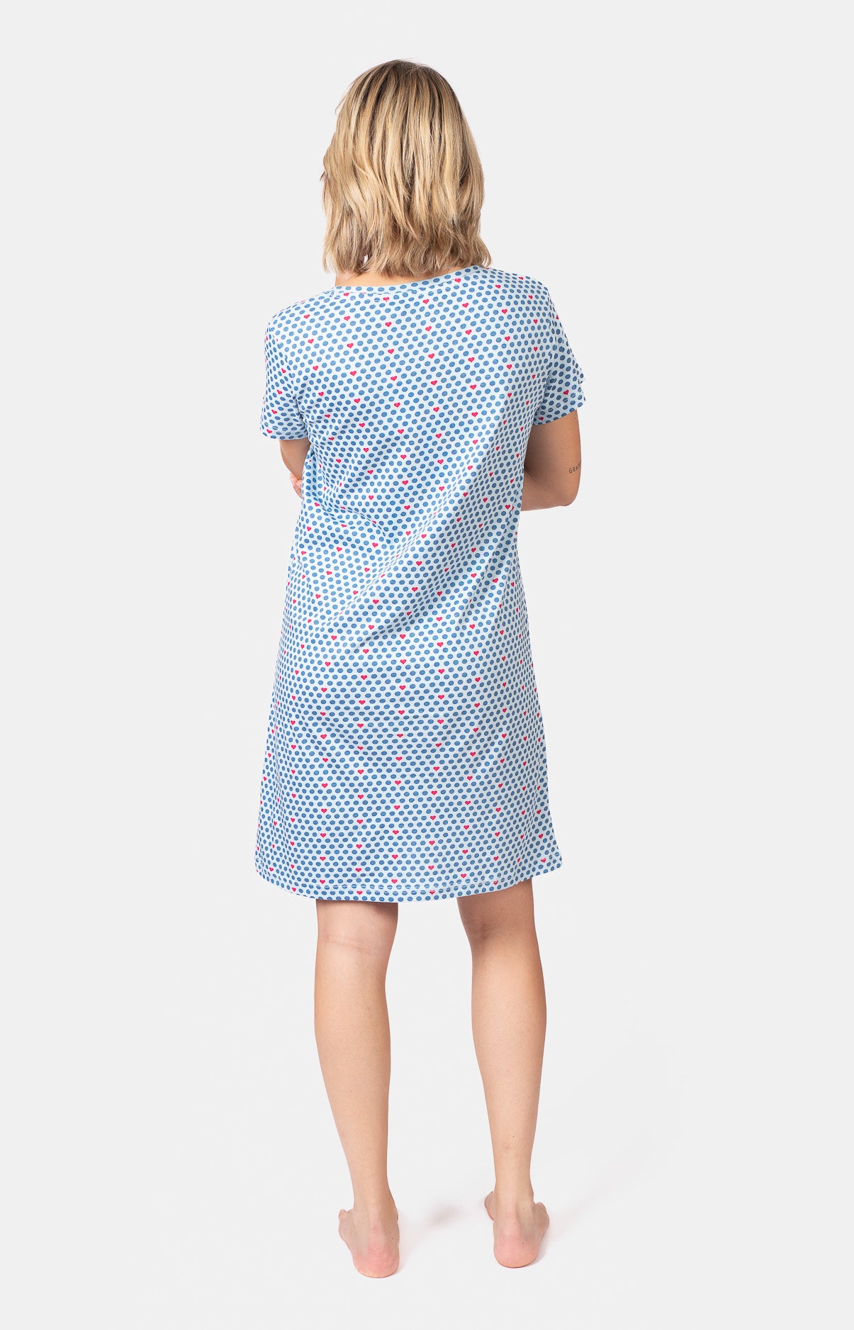 Chemise de nuit col rond - POIS