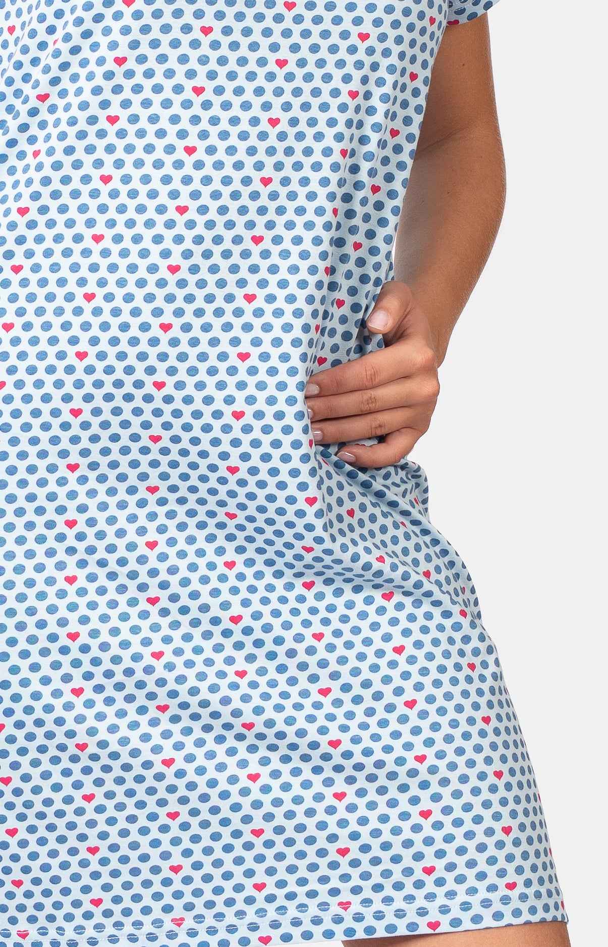 Chemise de nuit femme 100% coton - POIS