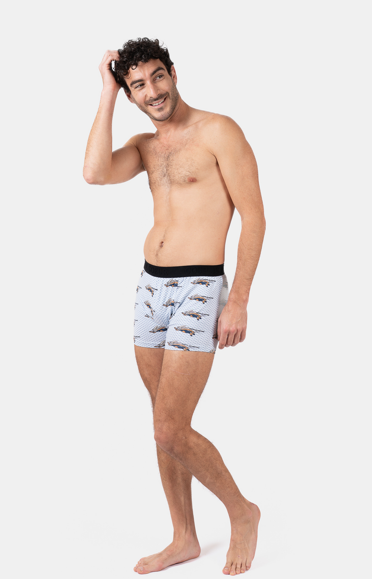 Boxer homme - SUPER - Taille L, Couleur Bleu