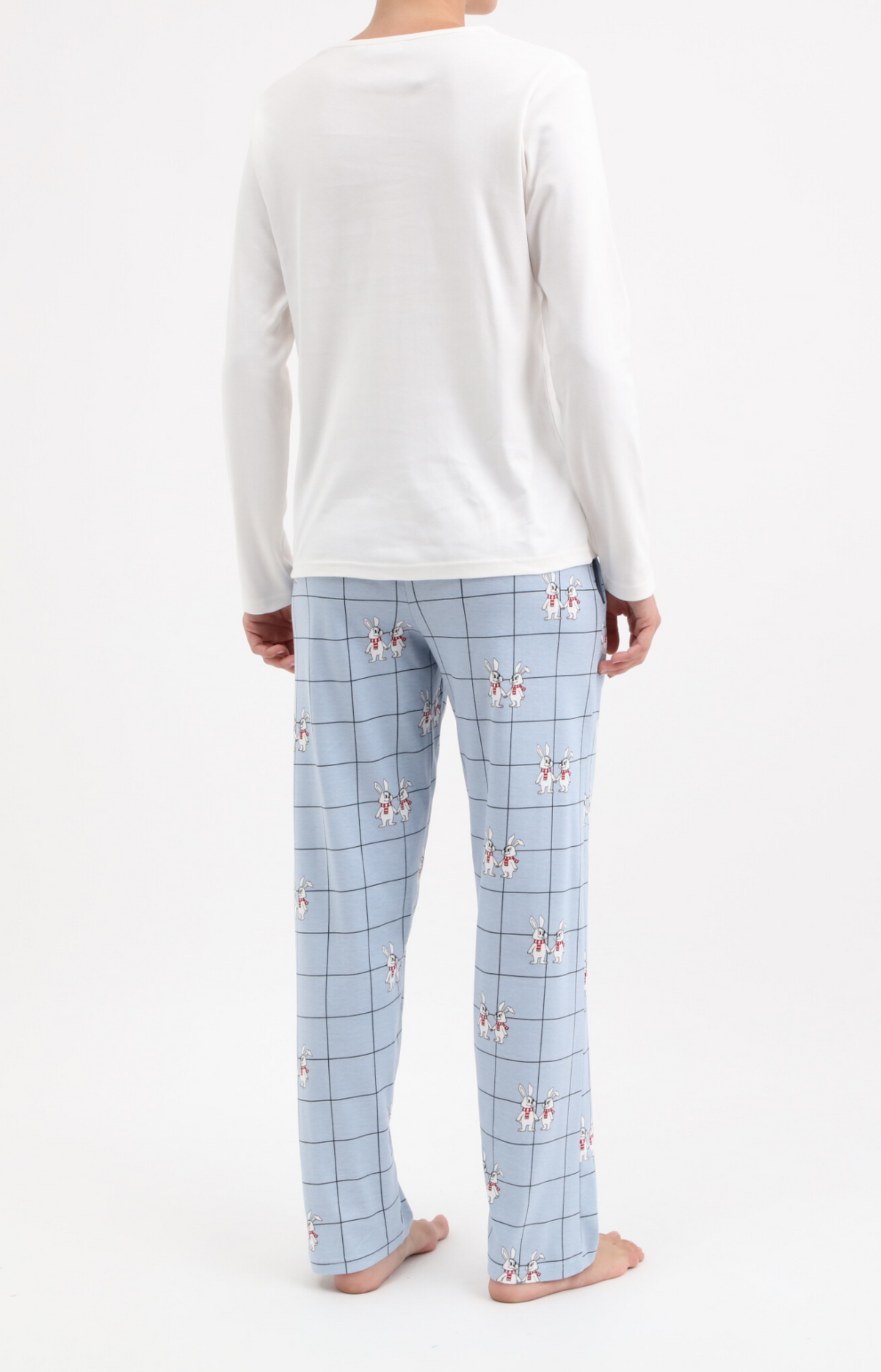 Pyjama Femme long et chaud 100% coton- TOGETHER - Taille 38, Couleur Blanc