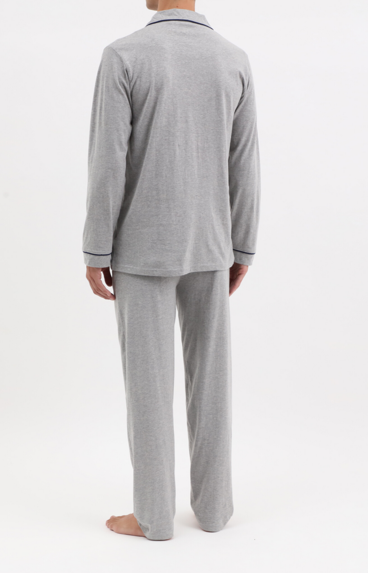 Pyjama long boutonné - UNI - Taille M, Couleur Gris