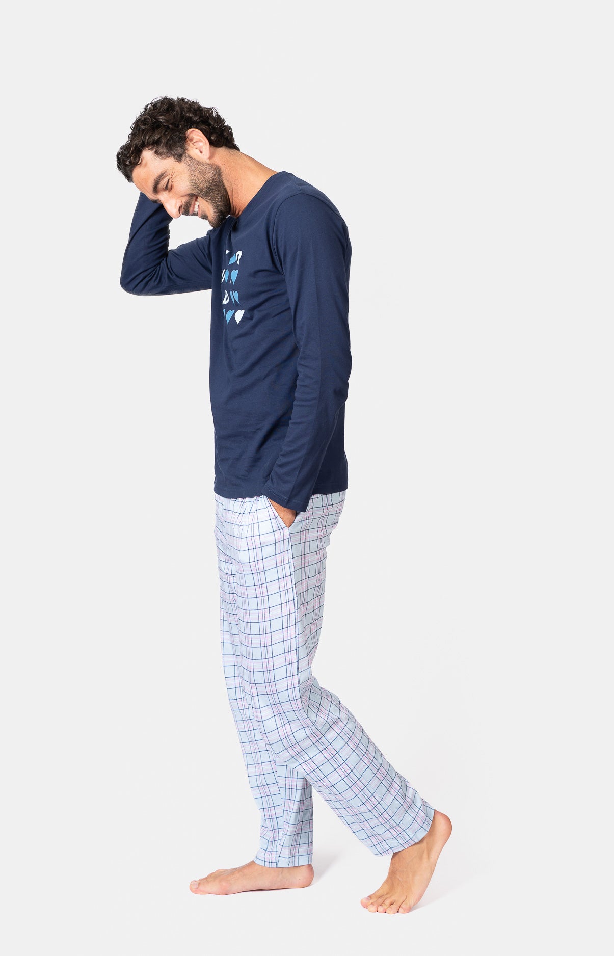 Pyjama long col V - AMOR