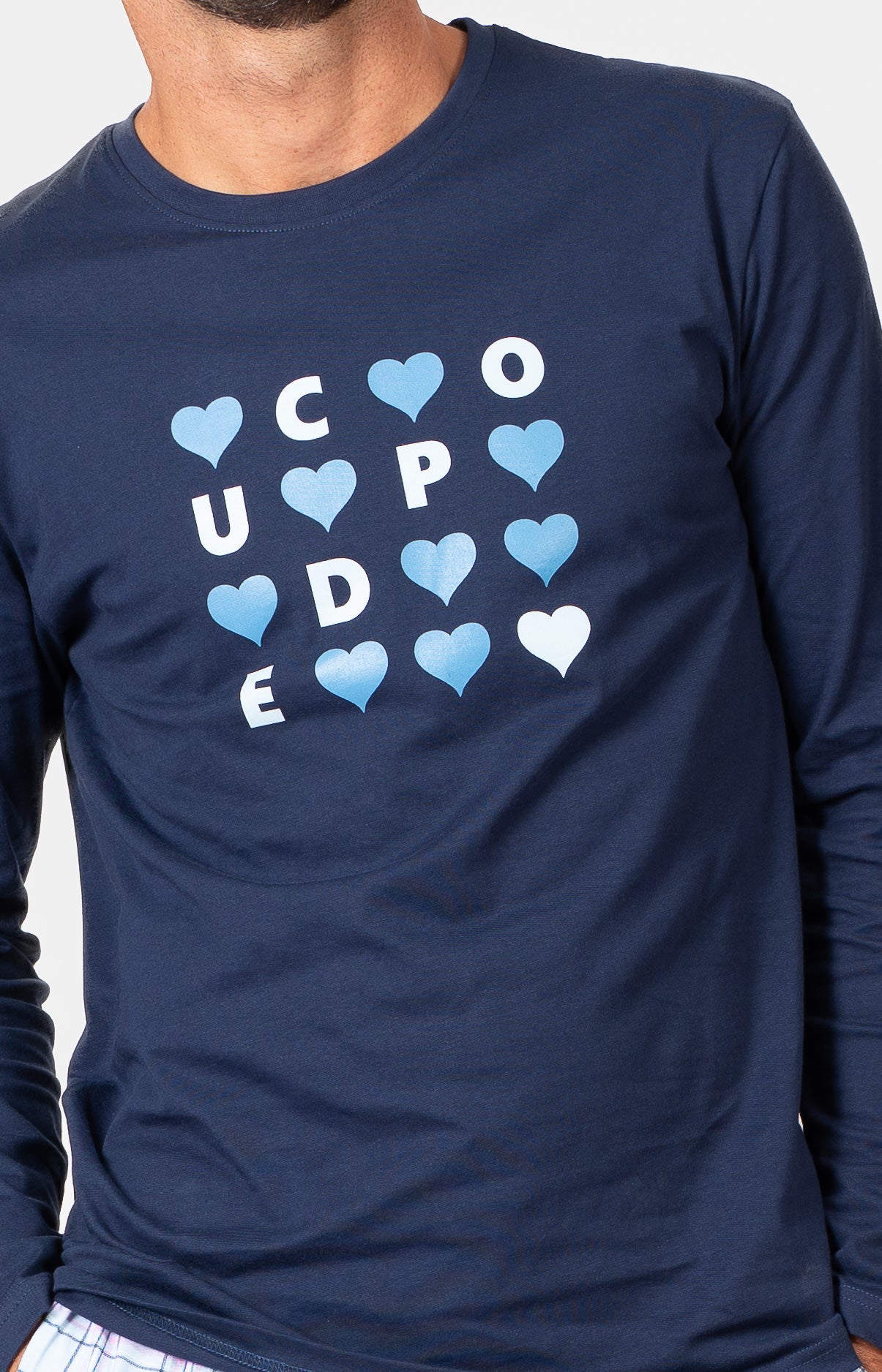 Pyjama long col V - AMOR