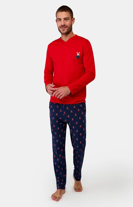 Pyjama long col V - CROC