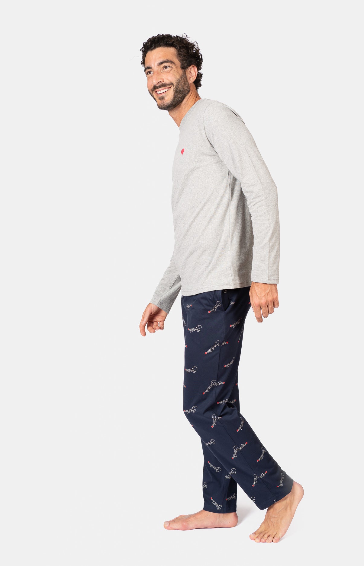 Pyjama long col V - LOGO